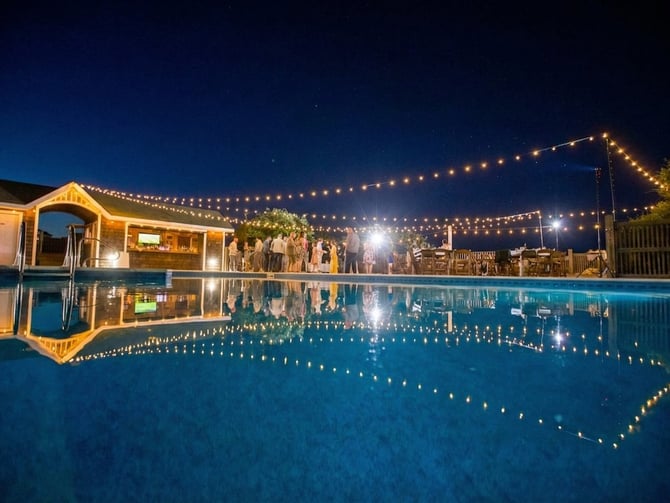 Oceanfront pool at evening, Outer Banks