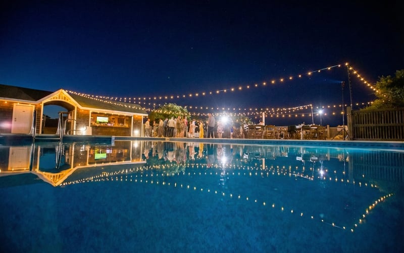 Oceanfront pool at evening, Outer Banks
