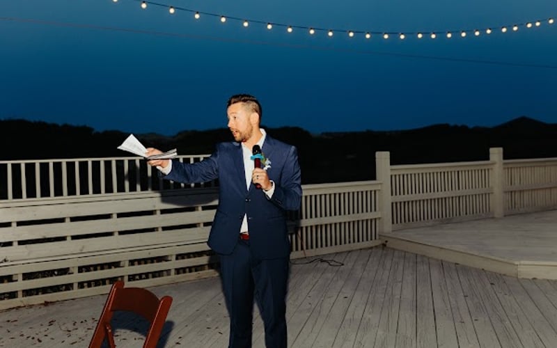 Toasts at dusk on the deck